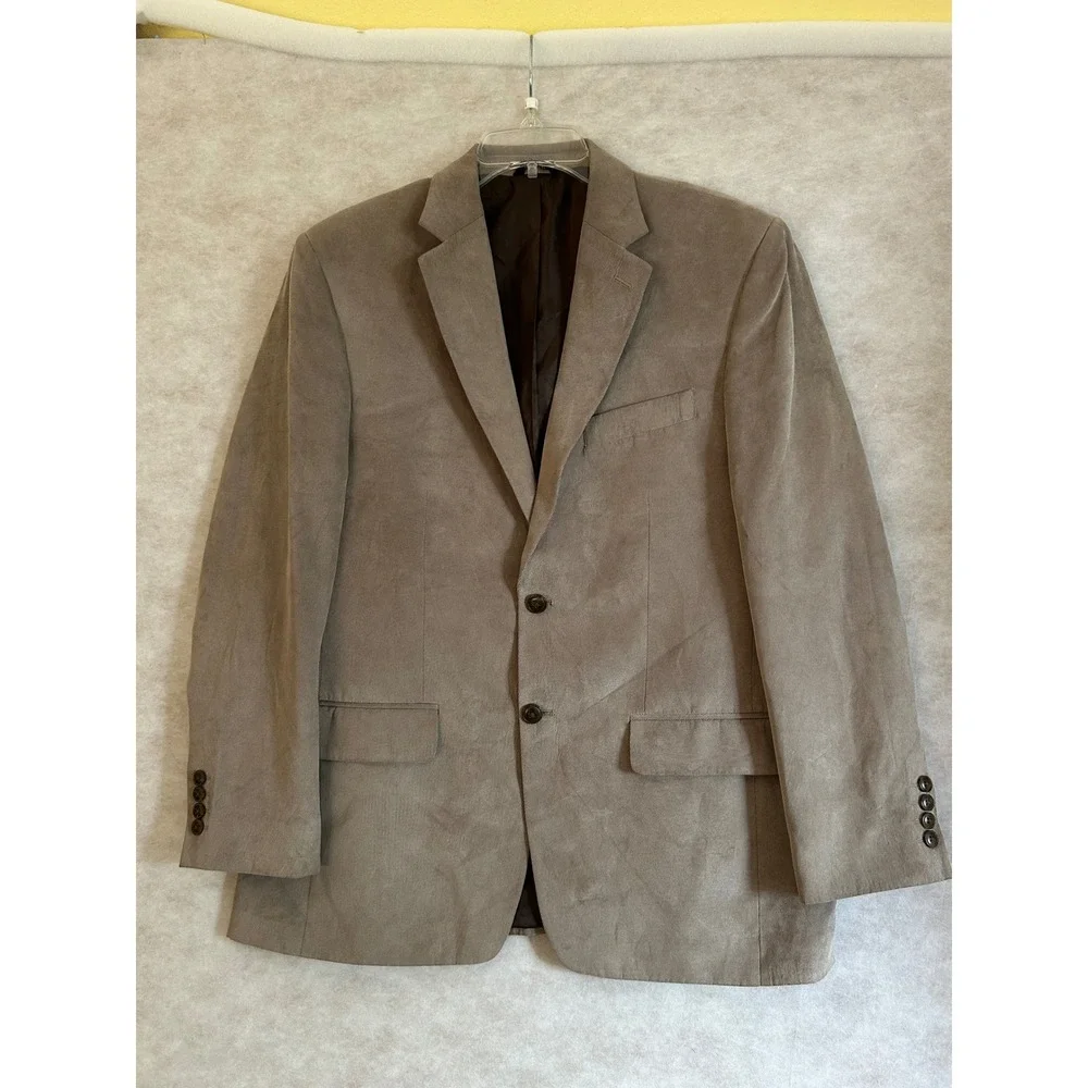 Haggar Mens Tan Corduroy Blazer Classic Fit 2-Button Sport Coat 40R HJ00043